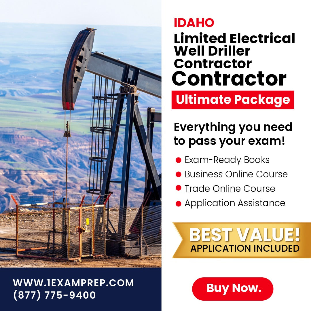 Idaho Limited Electrical Well Driller Contractor Ultimate Exam Prep Rental
