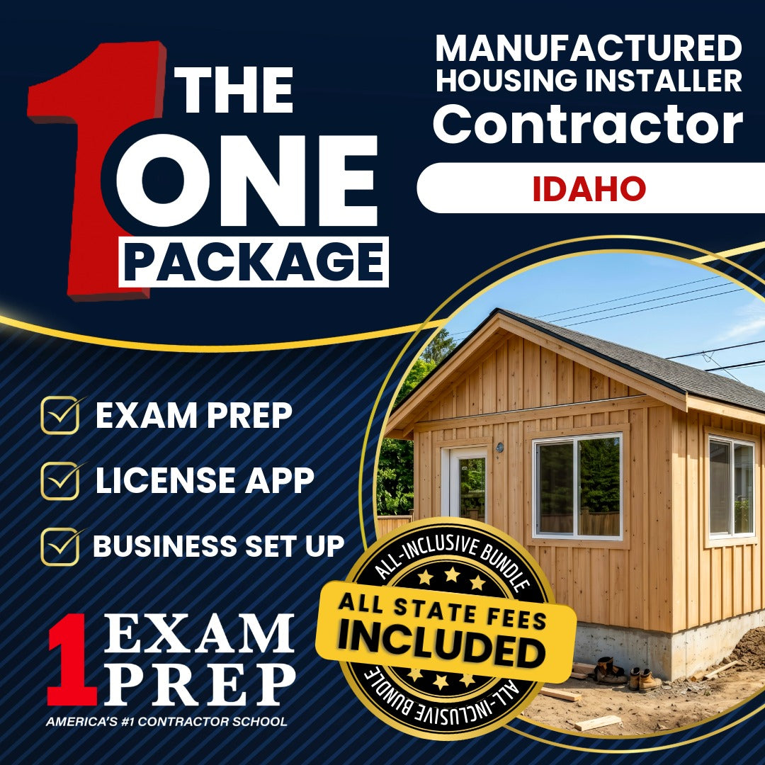 The 1 Package: All-Inclusive Idaho Manufactured Housing Installer Contractor Exam, Licensing & Business Setup Solution