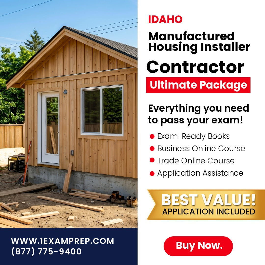 Idaho Manufactured Housing Installer Contractor Ultimate Exam Prep Rental