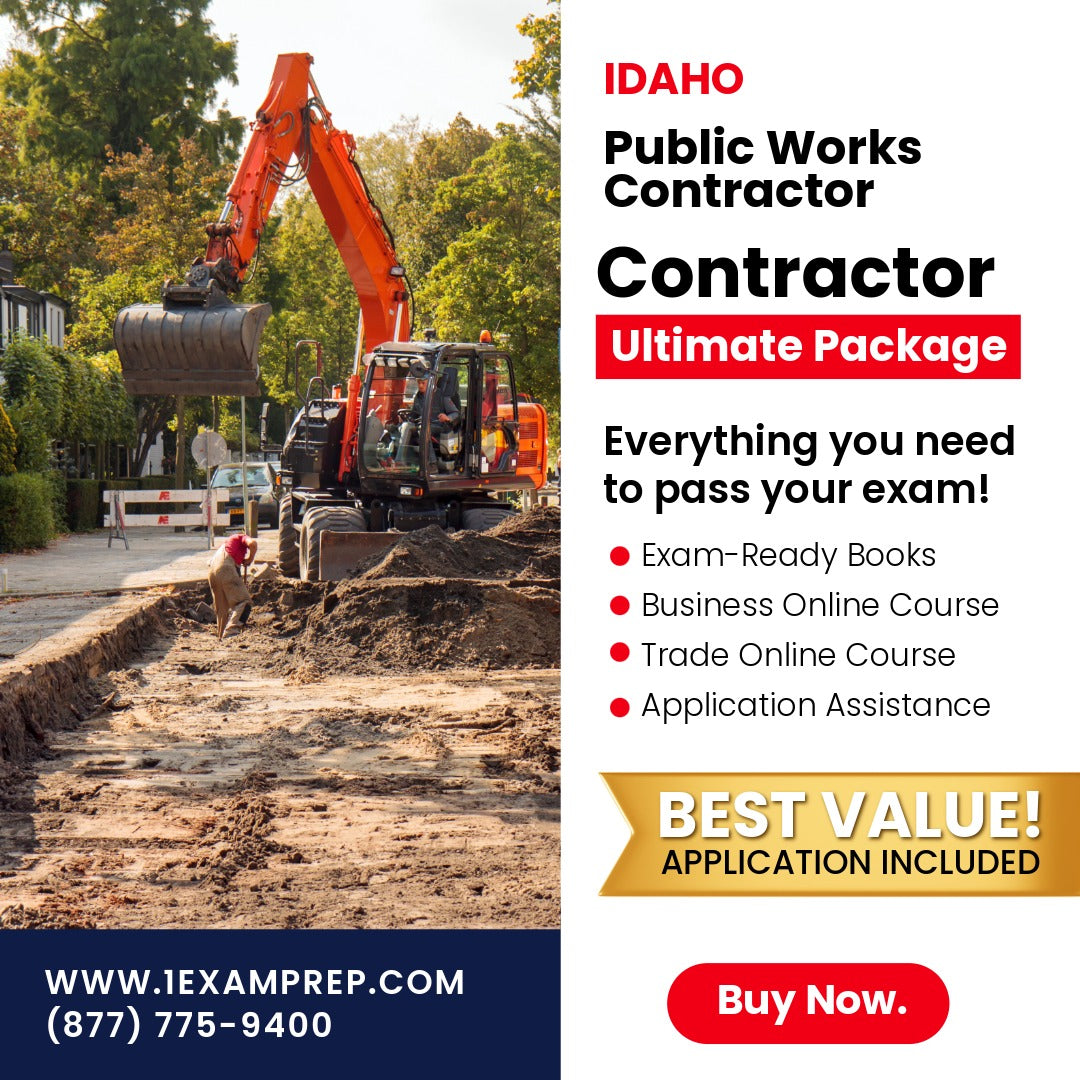 Idaho Public Works Contractor Ultimate Exam Prep Rental