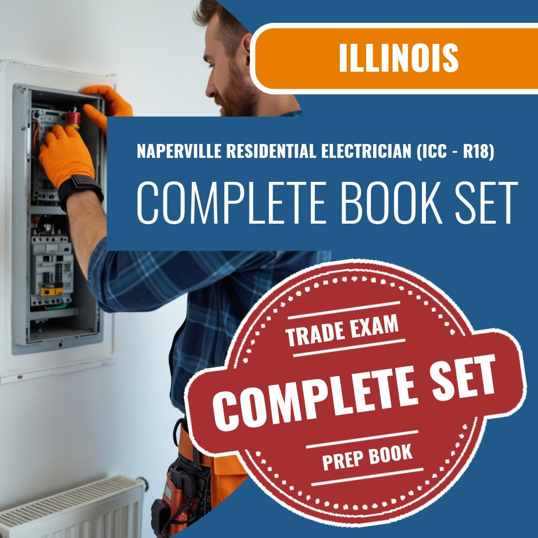 Naperville Illinois Residential Electrician (ICC - R18) Exam Book Package