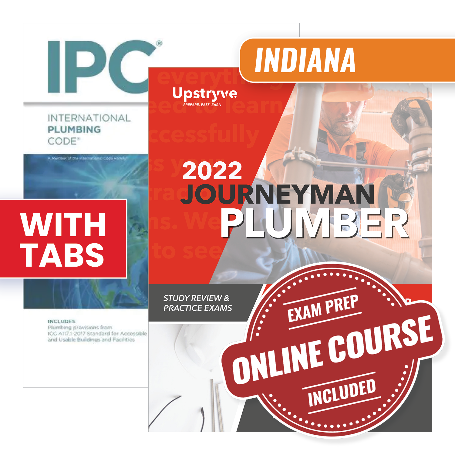 Indiana Journeyman Plumber Study Guide with 2021 International Plumbing Code and Tabs
