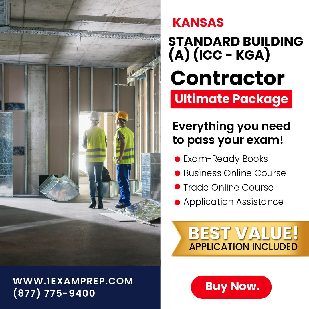 Kansas Standard Building Contractor (A) (ICC - KGA) Ultimate Exam Prep Rental