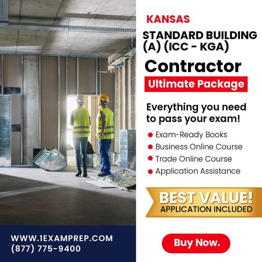 Kansas Standard Building Contractor (A) (ICC - KGA) Ultimate Exam Prep Rental