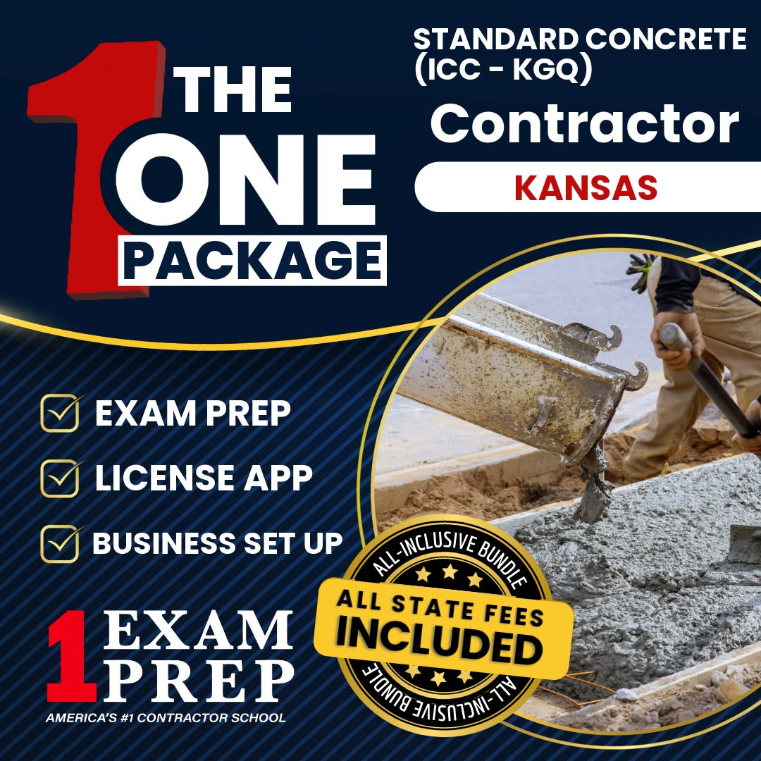 The 1 Package: All-Inclusive Kansas Standard Concrete Contractor (ICC - KGQ), Licensing & Business Setup Solution