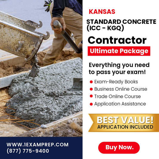 Kansas Standard Concrete Contractor (ICC - KGQ) Ultimate Exam Prep Rental