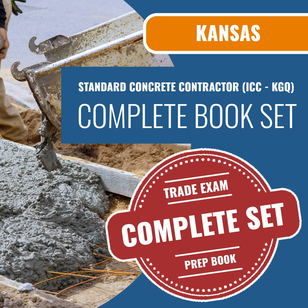 Kansas Standard Concrete Contractor (ICC - KGQ) Exam Book Package