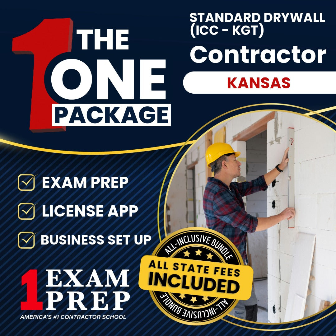 The 1 Package: All-Inclusive Kansas Standard Drywall Contractor (ICC - KGT), Licensing & Business Setup Solution