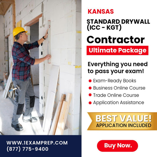 Kansas Standard Drywall Contractor (ICC - KGT) Ultimate Exam Prep Rental
