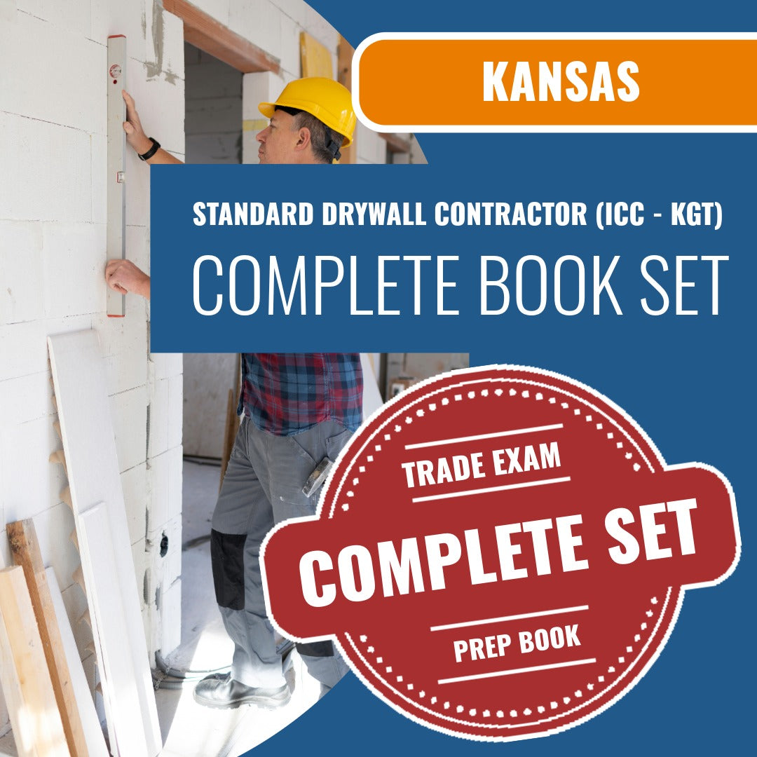 Kansas Standard Drywall Contractor (ICC - KGT) Exam Book Package