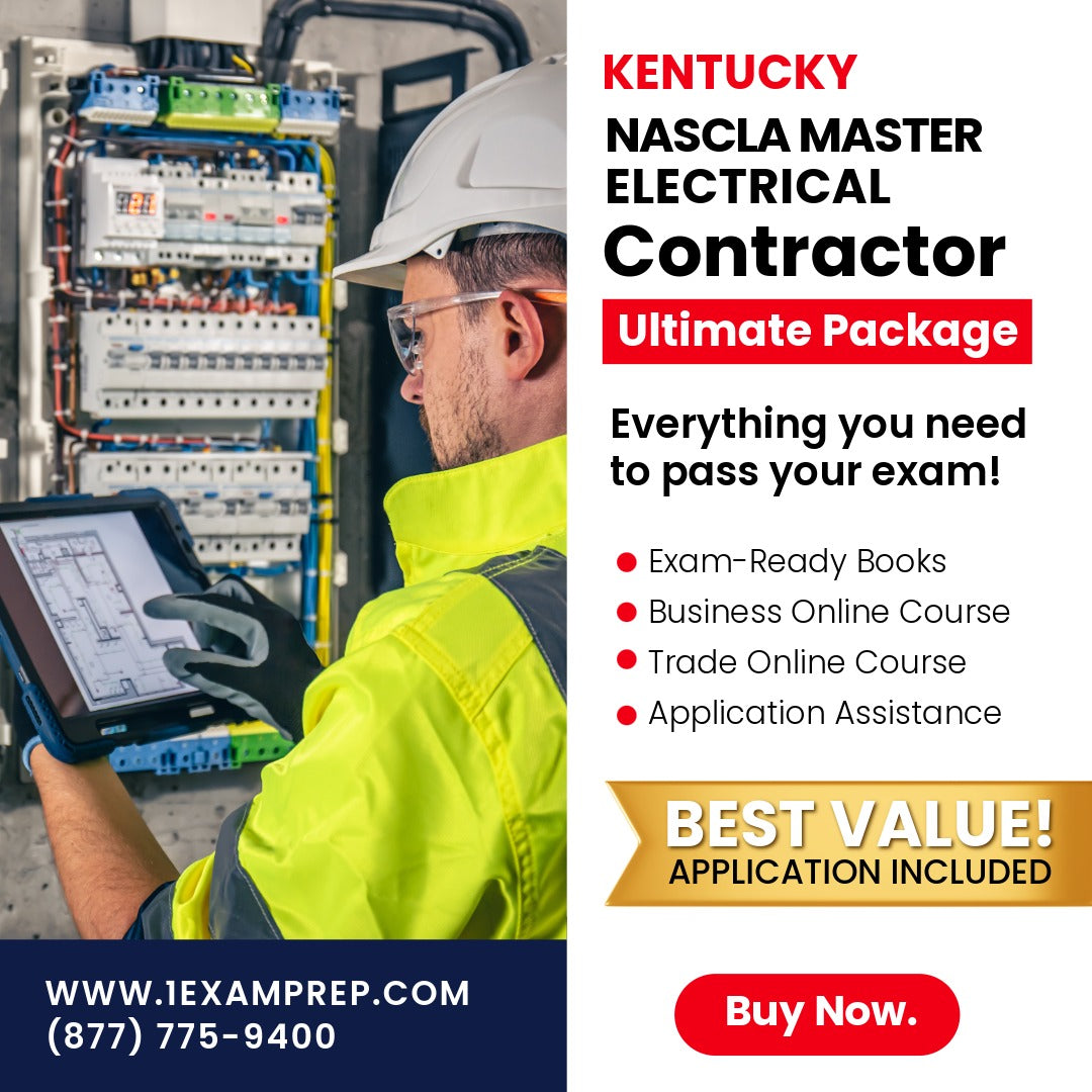 Kentucky NASCLA Master Electrical Contractor Ultimate Exam Prep Rental Package