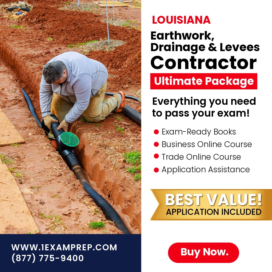 Louisiana Earthwork, Drainage And Levees Contractor Ultimate Exam Prep Rental Package