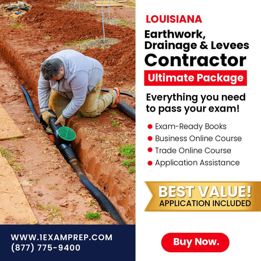 Louisiana Earthwork, Drainage And Levees Contractor Ultimate Exam Prep Rental Package