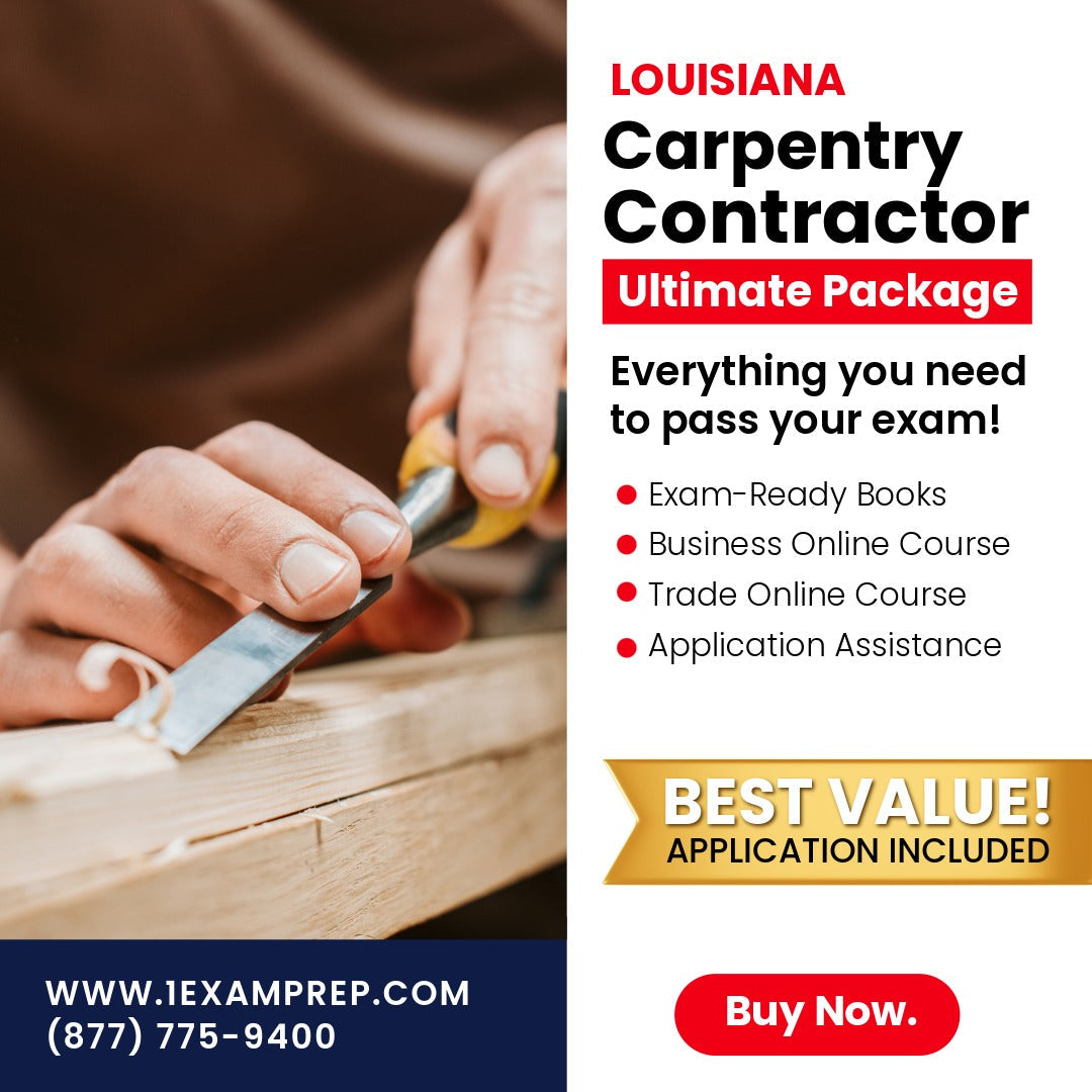 Louisiana Carpentry Contractor Ultimate Exam Prep Rental Package