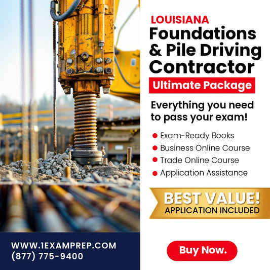 Louisiana Foundations And Pile Driving Contractor Ultimate Exam Prep Rental Package
