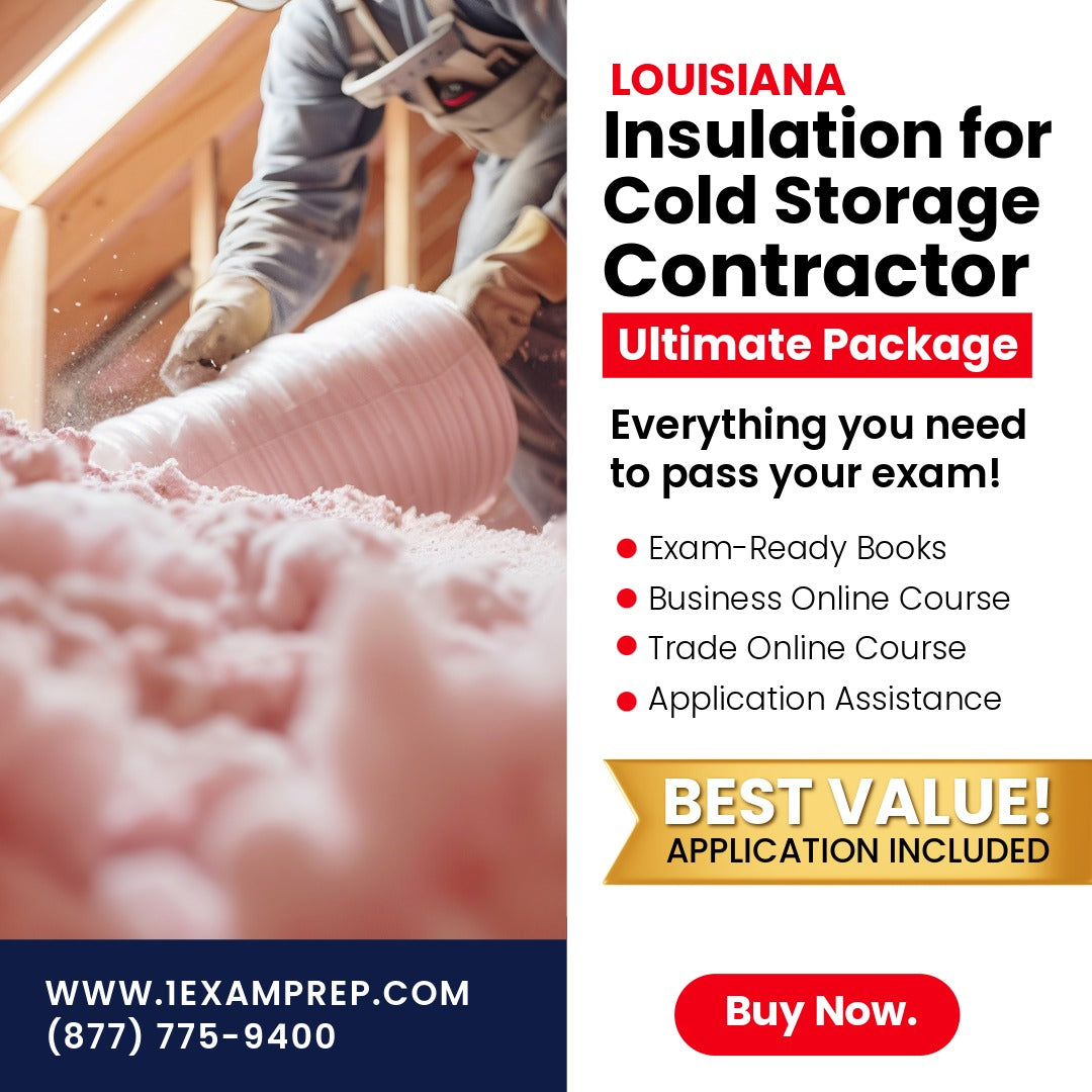 Louisiana Insulation For Cold Storage And Buildings Contractor Ultimate Exam Prep Rental Package