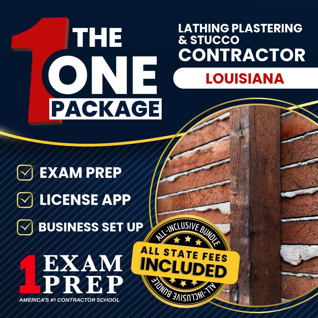 The 1 Package: All-Inclusive Louisiana Lathing, Plastering, And Stuccoing Contractor Exam, Licensing & Business Setup Solution