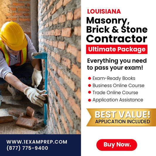 Louisiana Masonry, Brick And Stone Contractor Ultimate Exam Prep Rental Package