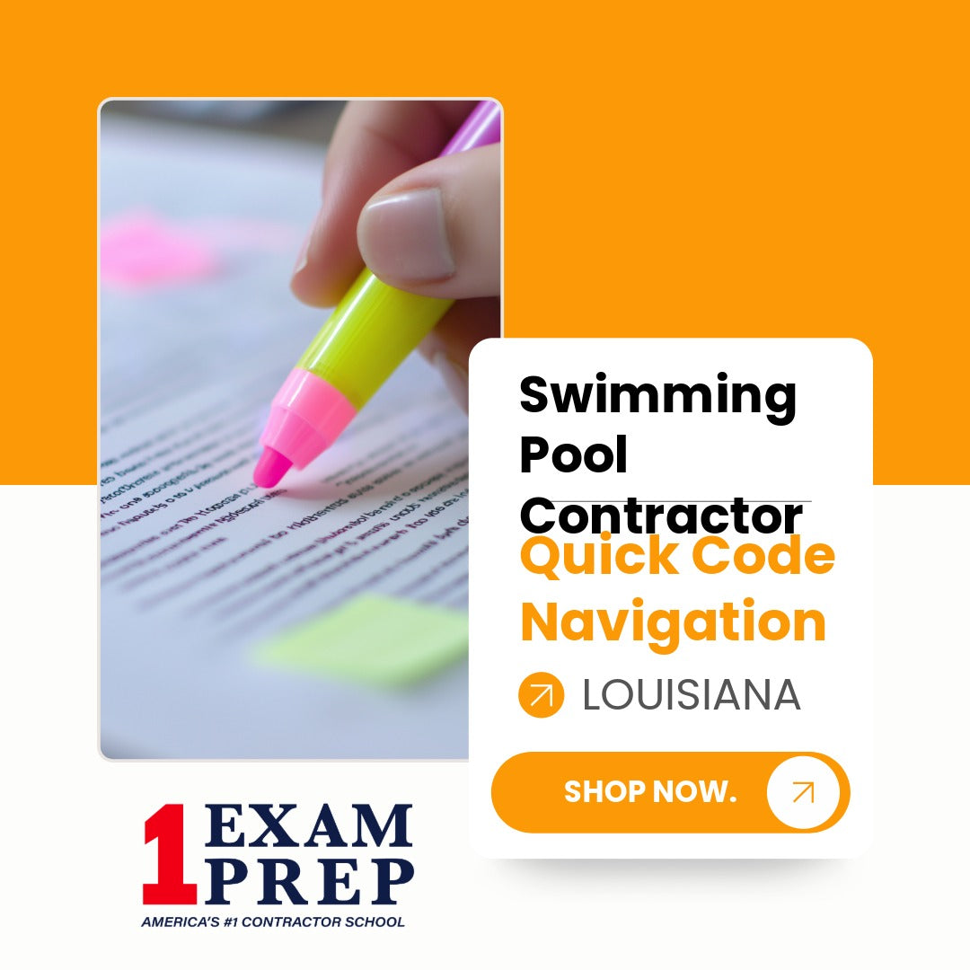 Louisiana Swimming Pool Contractor Exam Quick Code Navigation