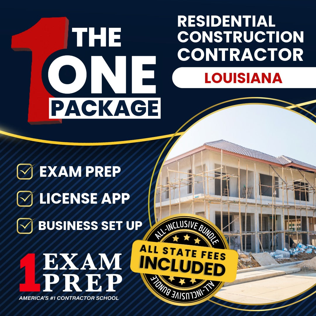 The 1 Package: All-Inclusive Louisiana Residential Construction Contractor Exam, Licensing & Business Setup Solution