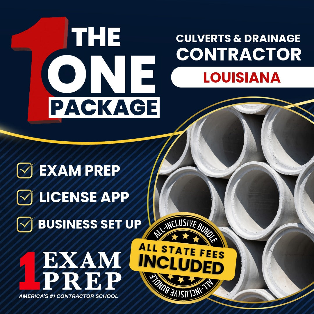 The 1 Package: All-Inclusive Louisiana Culverts And Drainage Structures Contractor Exam, Licensing & Business Setup Solution