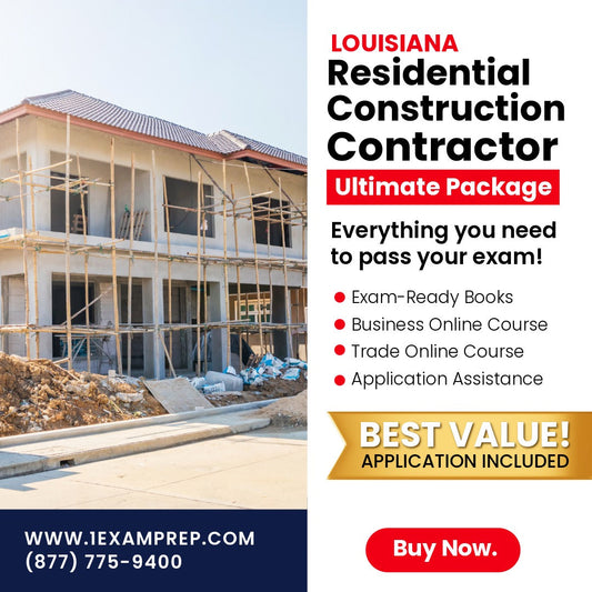 Louisiana Residential Construction Contractor Ultimate Exam Prep Rental Package