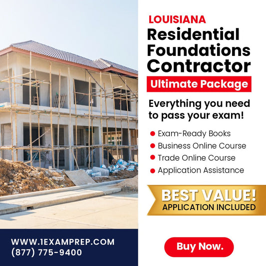 Louisiana Residential Foundations Contractor Ultimate Exam Prep Rental Package