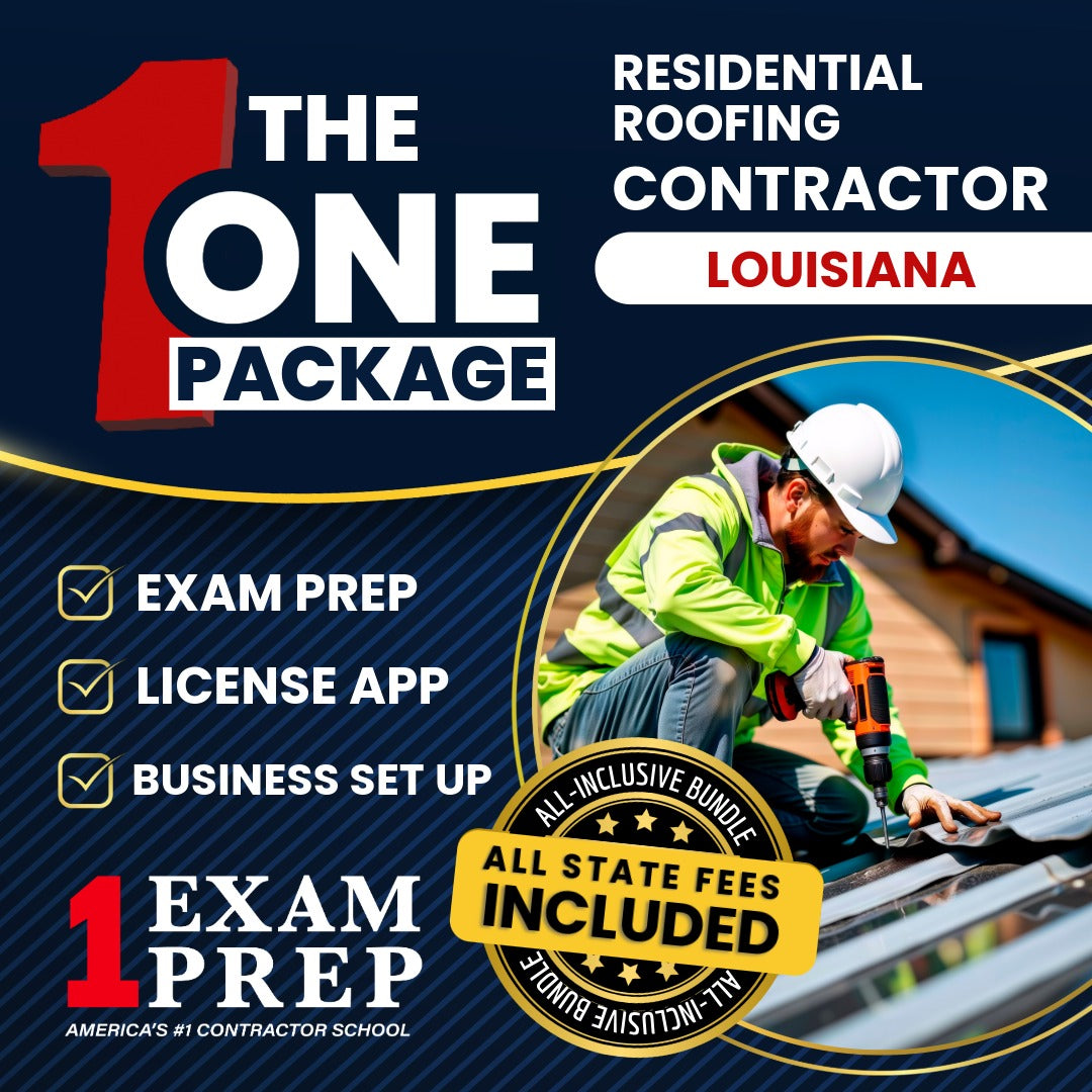 The 1 Package: All-Inclusive Louisiana Residential Roofing Contractor Exam, Licensing & Business Setup Solution