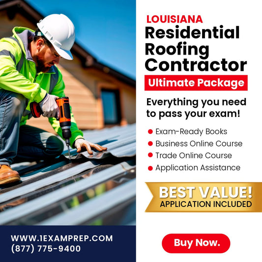 Louisiana Residential Roofing Contractor Ultimate Exam Prep Rental Package