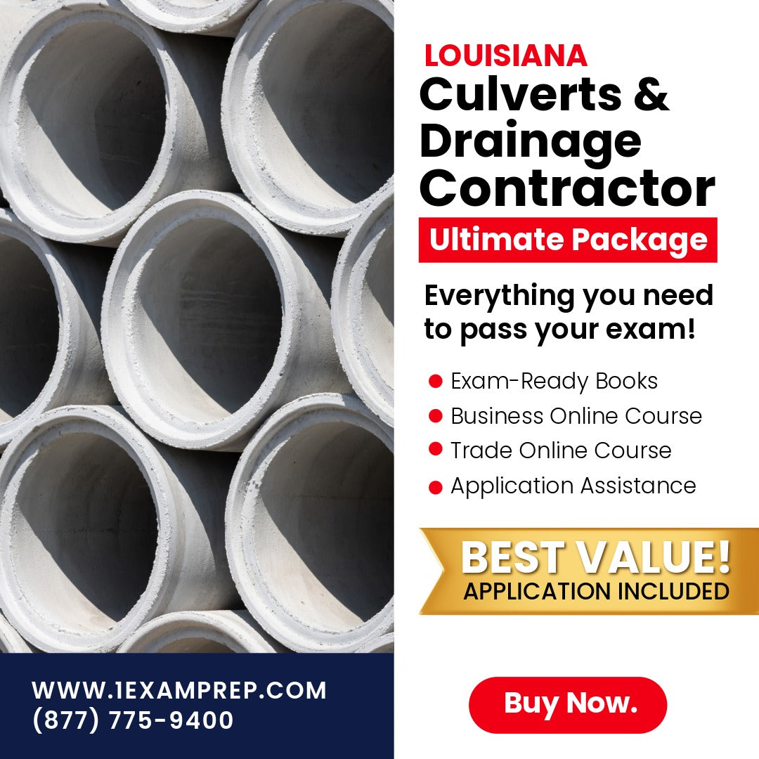 Louisiana Culverts And Drainage Structures Contractor Ultimate Exam Prep Rental Package