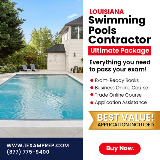 Louisiana Swimming Pools Contractor Ultimate Exam Prep Rental Package