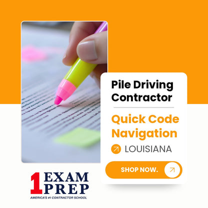 Louisiana Pile Driving Contractor Exam Quick Code Navigation