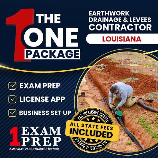 The 1 Package: All-Inclusive Louisiana Earthwork, Drainage And Levees Contractor Exam, Licensing & Business Setup Solution