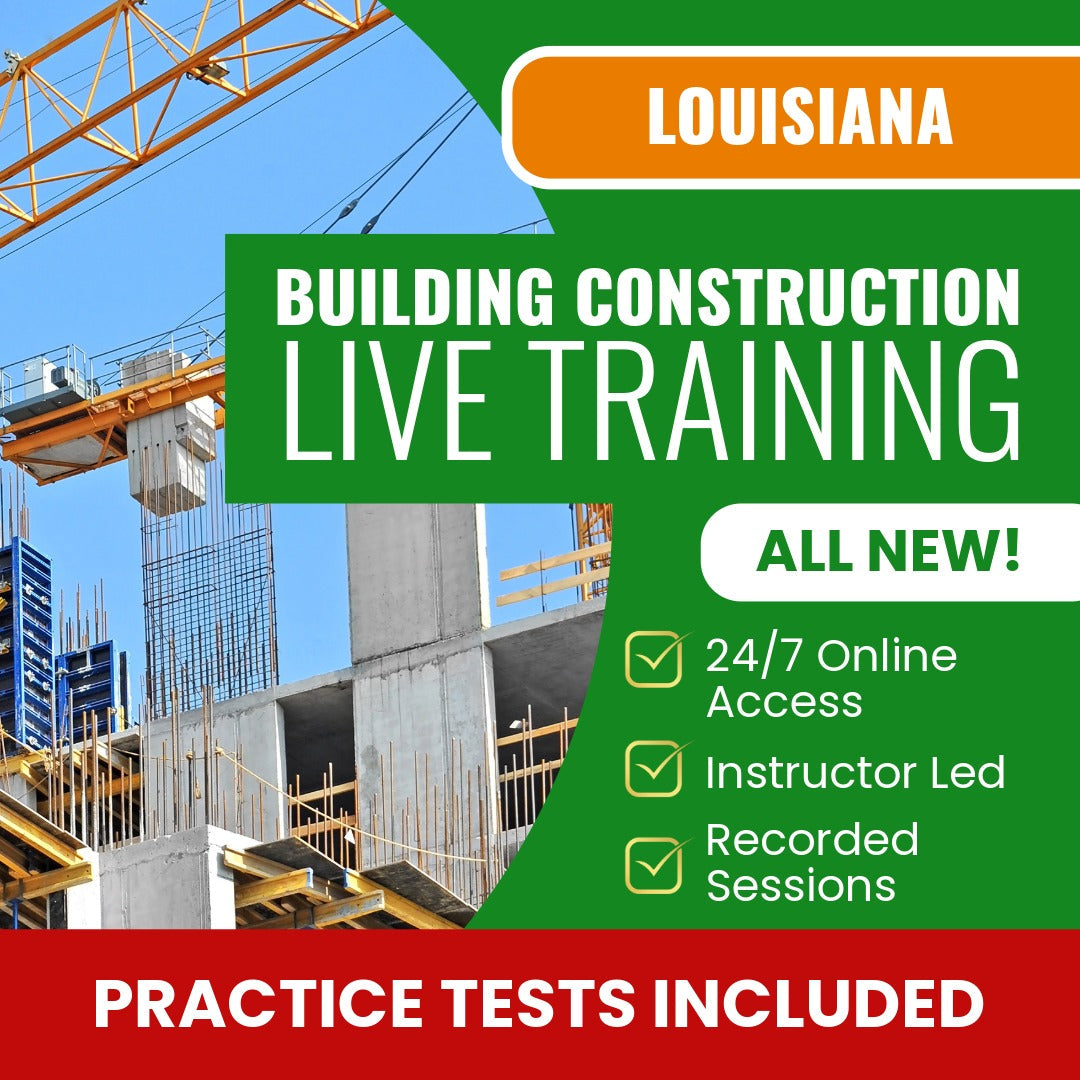 Louisiana General Building Construction Contractor Exam Prep - Live Virtual + Self Study Training