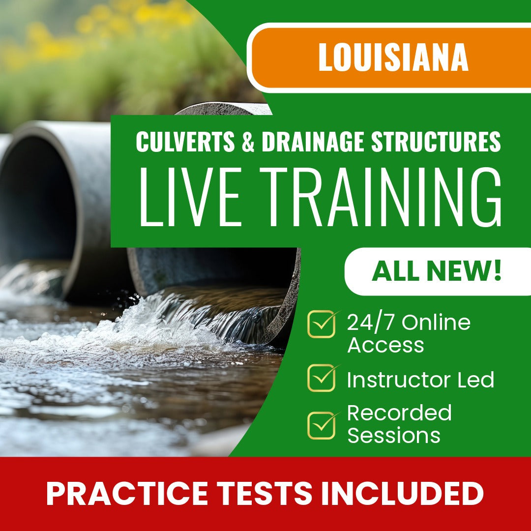 Louisiana Culverts And Drainage Structures Contractor Exam Prep - Live Virtual + Self Study Training