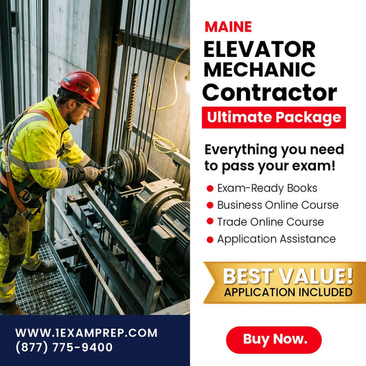 Maine Elevator Mechanic Contractor Ultimate Exam Prep Rental Package