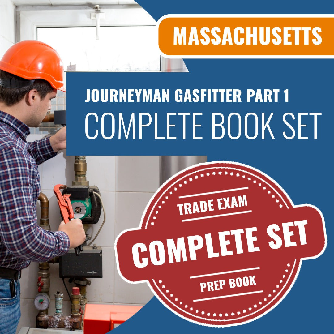 Massachusetts Journeyman Gasfitter Part 1 (Written) Exam Book Package