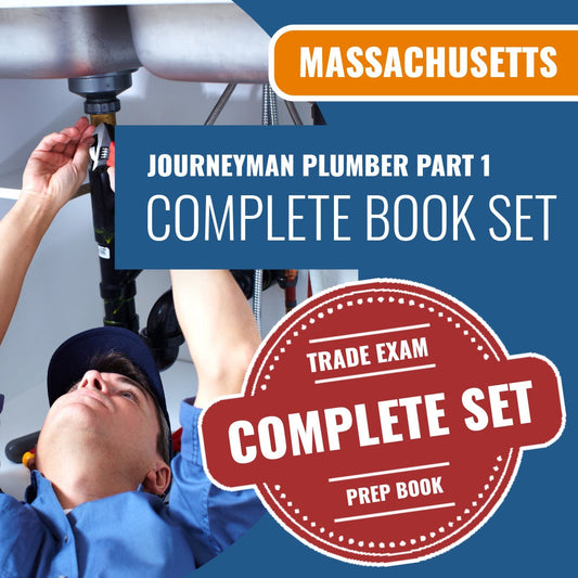 Massachusetts Journeyman Plumber Part 1 (Written) Exam Book Package