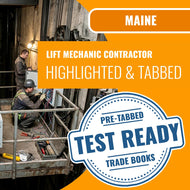Title
Maine Lift Mechanic Contractor Exam Highlighted & Tabbed Book Package