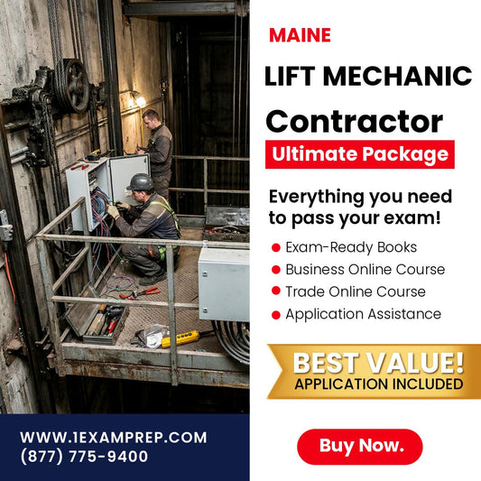 Maine Lift Mechanic Contractor Ultimate Exam Prep Rental Package