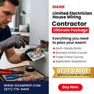Maine Limited Electrician House Wiring Contractor Ultimate Exam Prep Rental Package