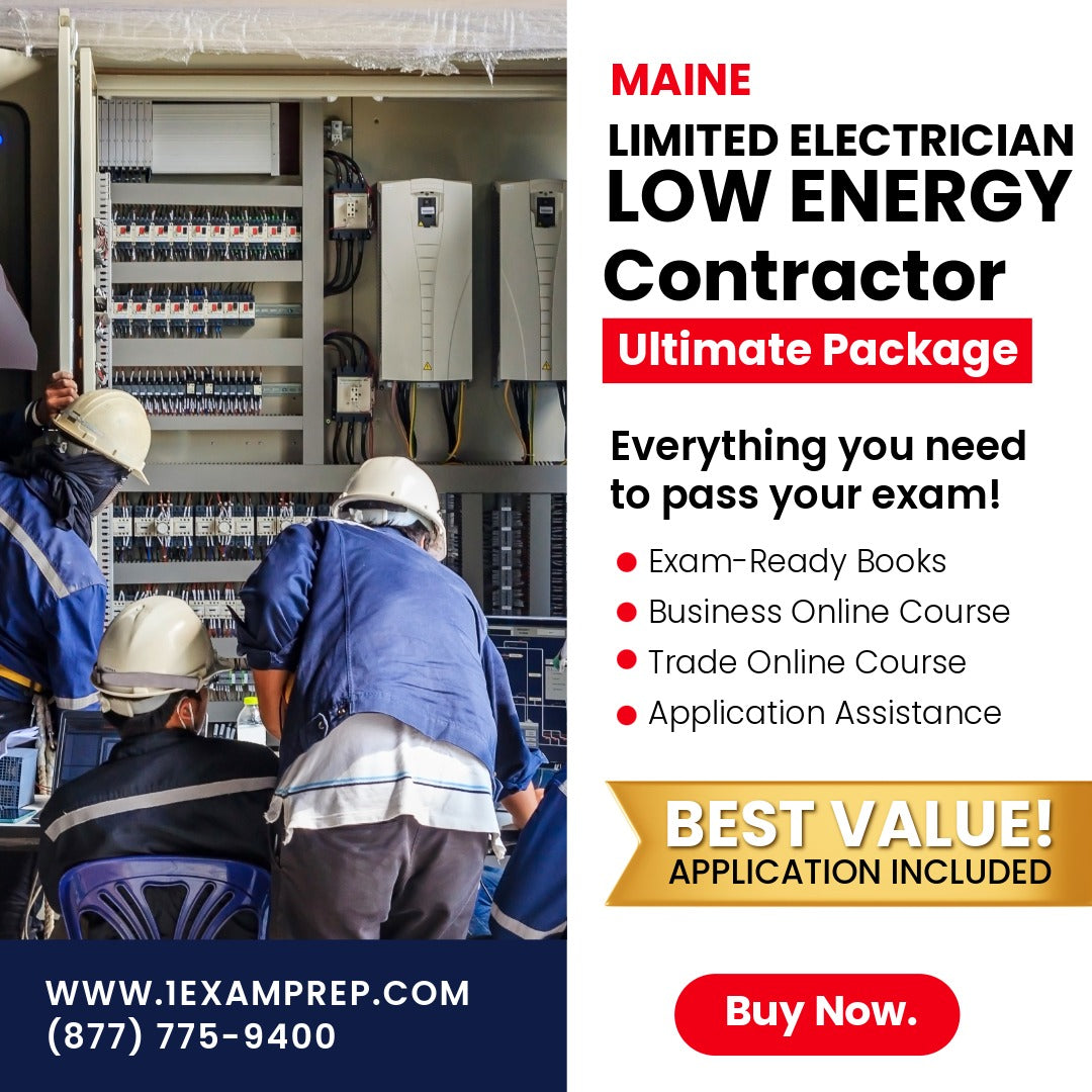 Maine Limited Electrician Low Energy Contractor Ultimate Exam Prep Rental Package