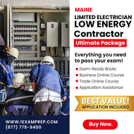 Maine Limited Electrician Low Energy Contractor Ultimate Exam Prep Rental Package