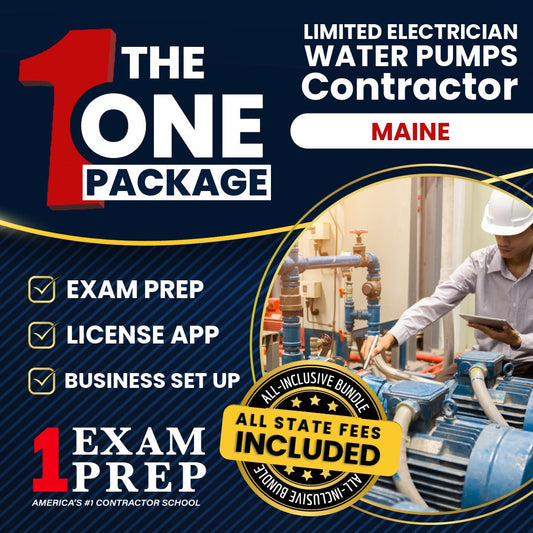 The 1 Package: All-Inclusive Maine Limited Electrician Water Pumps Contractor Exam, Licensing & Business Setup Solution