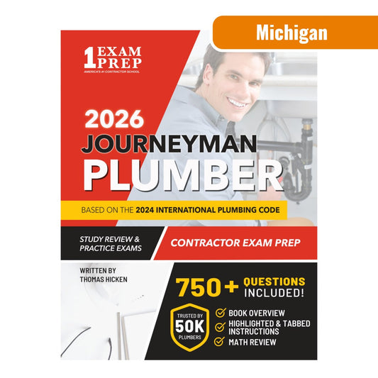 2026 Michigan Journeyman Plumber Exam Prep Study Guide (Based on 2024 IPC)