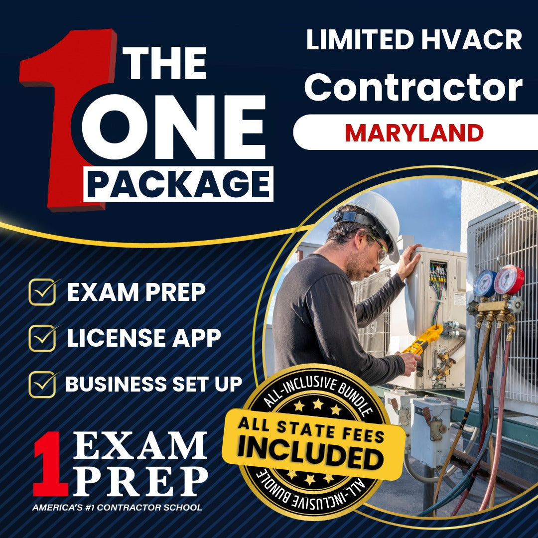 The 1 Package: All-Inclusive Maryland Limited HVACR Contractor Exam, Licensing & Business Setup Solution