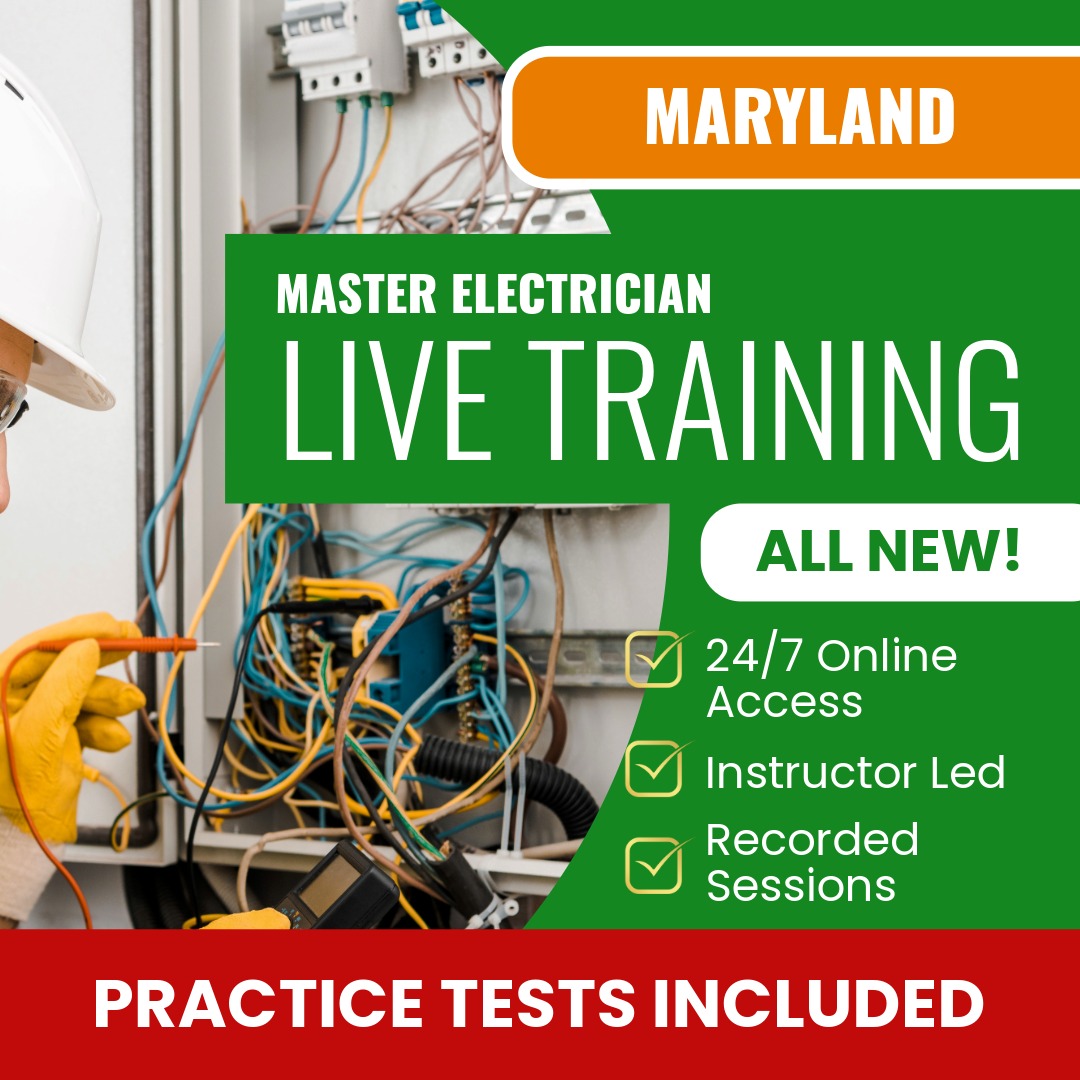 Maryland Master Electrician Exam Prep - Live Virtual + Self Study Training