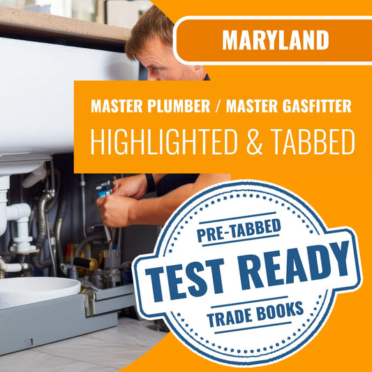 Maryland Master Plumber /  Master Gasfitter Contractor Highlighted & Tabbed Book Package