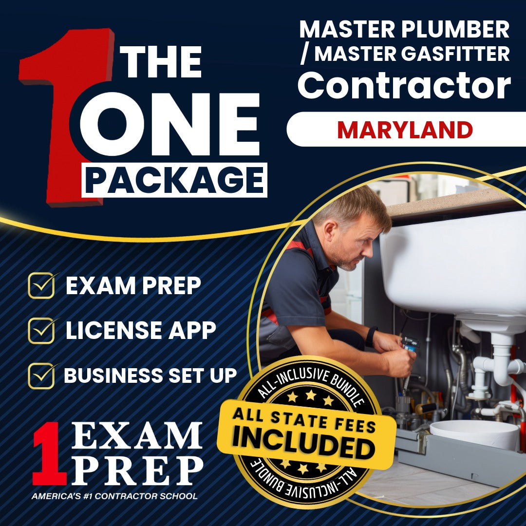 The 1 Package: All-Inclusive Maryland Master Plumber /  Master Gasfitter Contractor Exam, Licensing & Business Setup Solution