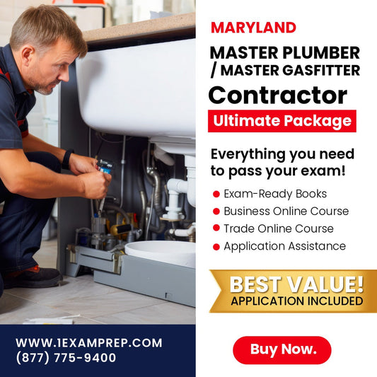 Maryland Master Plumber /  Master Gasfitter Contractor Ultimate Exam Prep Rental Package
